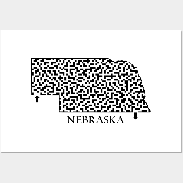 State of Nebraska Maze Wall Art by gorff